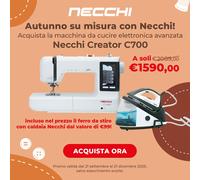 NECCHI CREATOR C700 + FERRO DA STIRO NECCHI NS620 + 5 ANNI DI GARANZIA