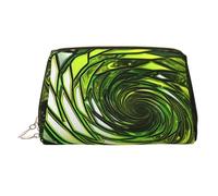 Neceser abstracto de piel de serpiente verde, impermeable, organizador de cosméticos, pequeño neceser con cremallera, neceser de viaje portátil para mujeres y niñas.