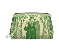 Neceser de cuero con diseño de bendición irlandesa para el Día de San Patricio, impermeable, organizador de cosméticos, pequeño neceser con cremallera, neceser de viaje portátil para mujeres y niñas.