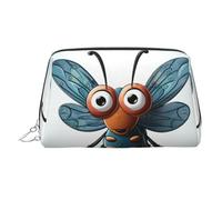 Neceser de maquillaje de cuero con alas de insecto, impermeable, organizador de cosméticos, pequeño neceser con cremallera, neceser de viaje portátil para mujeres y niñas.