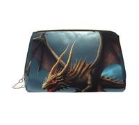 Neceser de maquillaje de cuero Flying Dragon, impermeable, organizador de cosméticos, pequeño neceser con cremallera, neceser de viaje portátil para mujeres y niñas.