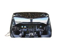 Neceser de maquillaje de cuero para cabina de avión, impermeable, organizador de cosméticos, pequeño neceser con cremallera, neceser de viaje portátil para mujeres y niñas.