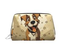 Neceser de maquillaje de piel con forma de hueso de perro de dibujos animados, impermeable, organizador de cosméticos, pequeño neceser con cremallera, neceser de viaje portátil para mujeres y niñas.