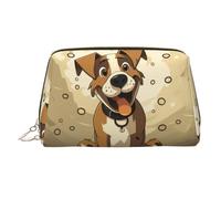 Neceser de maquillaje de piel con forma de hueso de perro de dibujos animados, impermeable, organizador de cosméticos, pequeño neceser con cremallera, neceser de viaje portátil para mujeres y niñas.