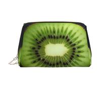 Neceser de maquillaje de piel Kiwi Slice, impermeable, organizador de cosméticos, pequeño neceser con cremallera, neceser de viaje portátil para mujeres y niñas.