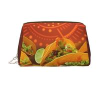 Neceser de piel con estampado divertido de comida, impermeable, organizador de cosméticos, pequeño neceser con cremallera, neceser de viaje portátil para mujeres y niñas.