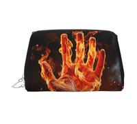 Neceser de piel Fire Flame, impermeable, organizador de cosméticos, pequeño neceser con cremallera, neceser de viaje portátil para mujeres y niñas.