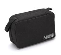 Necessaire da Toeletta Beauty Cosmetic Makeup Organizer Uomo Viaggio Bagno Appeso Borsa da toilette Kit di tela Borsa da barba Doccia da donna(Black)