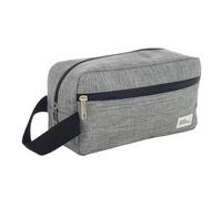 Necessaire da Toeletta Borsa da toeletta uomo, in tessuto Oxford, impermeabile, for trucco, cosmetici donna, essenziale, for il, borsa a mano(Gray)
