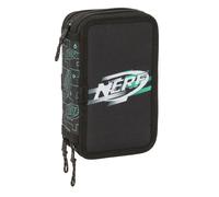 safta Nerf GAME - Astuccio scuola con 37 utili inclusi, astuccio per bambini, ideale per bambini dai 5 ai 14 anni, comodo e versatile, qualità e resistenza, 12,5 x 5,5 x 19,5 cm, Nero, M, Casual