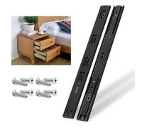 NECILO guide ammortizzate per cassetti 300mm, portata 45 kg, estrazione totale con cuscinetti a sfera, per cucina, casa e ufficio, montaggio laterale, nero, 1 coppia (2 pezzi)