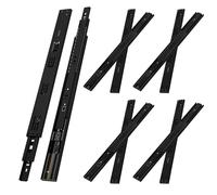 NECILO guide ammortizzate per cassetti 600mm, portata 45 kg, estrazione totale con cuscinetti a sfera, per cucina, casa e ufficio, montaggio laterale, nero, 5 coppie (10 pezzi)