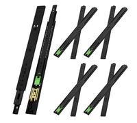 NECILO guide push-to-open per cassetti 300mm, portata 45 kg, estrazione totale con cuscinetti a sfera, per cucina, casa e ufficio, montaggio laterale, nero, 5 coppie (10 pezzi)