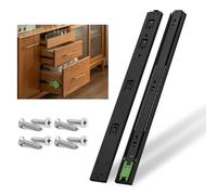 NECILO guide push-to-open per cassetti 550mm, portata 45 kg, estrazione totale con cuscinetti a sfera, per cucina, casa e ufficio, montaggio laterale, nero, 1 coppia (2 pezzi)