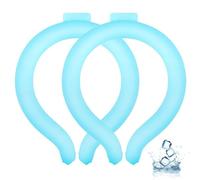 Neck Ice Collar, Reusable Cooling Neck Wraps Tube Ring Water Activated Rings for Around Your Neck(Blue,2pcs)