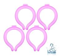 Neck Ice Collar, Reusable Cooling Neck Wraps Tube Ring Water Activated Rings for Around Your Neck(Pink,4pcs)