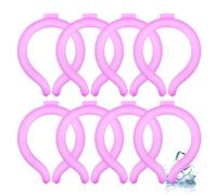 Neck Ice Collar, Reusable Cooling Neck Wraps Tube Ring Water Activated Rings for Around Your Neck(Pink,8pcs)