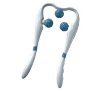 Neck Massager Roller, Cervical Massage Point Tool, Handheld Relaxer with 3 Balls, Portable Electric Massager, Home Use, Stress Relief & Muscle Relaxation, Blue/Pink
