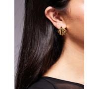 Neck on the Line - Orecchini a bottone plissettati placcati oro stile vintage No Size