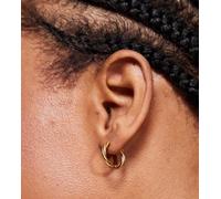 Neck On the Line - Orecchini a cerchio attorcigliati da 15 mm placcati oro No Size