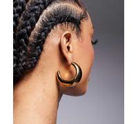 Neck On The Line - Orecchini a cerchio oversize a forma di mezzaluna placcati oro No Size