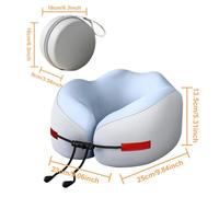 Neck Pillow, Airplane Travel, Memory Foam Cushion, Ergonomic Head Support, Breathable Cover, Compact Grey One-Size, Ideal for Sleeping on Long Flights, Train Rides, Car Trips, Home or Office Naps