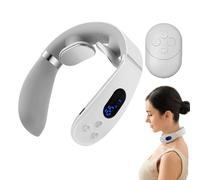 Neck Stimulator with Heat, Heated Pulse Cervical Neck Muscle Massager, Portable Muscle Massage Device for Men Him Women Her Dad Mom