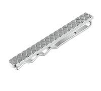 Neck Tie Clip, Tie Clips for Men Silver Rhombic Pattern Bar Stainless Steel Tie Clip for Boys Mens Suit Accessories Valentines Gifts for Men Tie Accessories