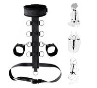 Neck to Wrist Bondage Restraints Set, BDSM Neck to Wrist Bondage Set Adjustable Bondage Gear & Accessories, Bed SM Games Play Sex Toys for Couples