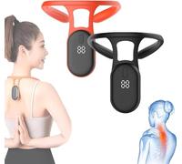 Neckease Ultrasonic Lymphatic Soothing Neck Instrument, Hunchback Corrector for Kids Men Women Soothing Neck Instrument,Neck Massager for Pain Relief (Black+Red)