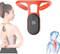 Neckease Ultrasonic Lymphatic Soothing Neck Instrument, Hunchback Corrector for Kids Men Women Soothing Neck Instrument,Neck Massager for Pain Relief (Red)