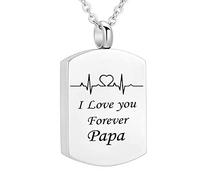 Necklace, Cat Remembrance Steel I Love You Forever... Memorial Locket for Men with Funnel Kit & Bag