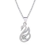 Necklace Collana Uomo Donna Gioielli Ciondolo Pendente Necklacecollana Decorata Breve Cigno Ciondolo Vintage Wedding Party Croce Catena in Oro Bianco Catena Singola