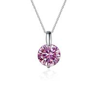 Necklace di Moissanite 1-3 ct D Colore per Donne con Catenina ad Azzurro/Rosso/Violetto