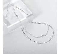 Necklaces,925 Disc Double Layer Cnecklace Women Fashion Jewelry Accessories Girlfriend Gift/
