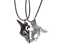 Necklaces Collana Uomo Donna Gioielli Ciondolo Pendente Necklace Vintage Kindred Spirito Lupo Ciondolo Amicizia Coppie Collana