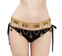 Necklaces Dangle Waist Belt Chain Tassel Harness Belly Dance Chains Women Body Jewelry Carved Coin Long Pendant