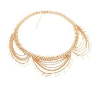 Necklaces Women Gypsy Color Gold Punk Link Chain Belly Dance Body Bikini Leaf Long Tassel Belt Waist Body Jewelry