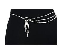 Necklaces Women's Body Waist Chain Accessory Shine Swimsuit Bathing Sequined Cross Row Chain Belly Female Fashion Shoulder