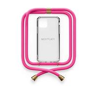 NECKLACY® - The Phone Necklace - Handykette für Apple iPhone 13 Pro in Cotton Candy | transparente Handyhülle mit hochwertiger Kordel zum Umhängen - Smartphone Crossbody Case
