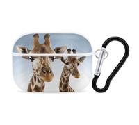 Necks of Giraffe Custodia per AirPods Pro 2, antiurto, custodia rigida protettiva per uomo e donna, compatibile con AirPod Pro custodia di 2a/1a generazione con portachiavi - Bianco