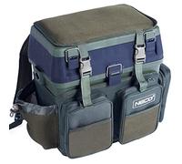 NECO® Fishing - Zaino e sedile per borsa da pesca, include 4 scatole per esche da pesca, spaziosa borsa da pesca con scatole per tackle, 4 tasche, sabbia - Borsa da pesca con zaino e sedile