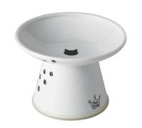 Necoichi Ciotola rialzata Extra Larga per Gatti, Bianca, XL, 0,6 kg