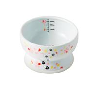 Necoichi Ciotola rialzata per gatti rialzata, con linee di misurazione, lavabile in lavastoviglie e adatta al microonde, venditore n. 1 in Giappone (Edizione limitata Cherry Blossom, Regular)