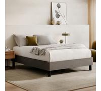 Nectar Telaio per letto matrimoniale, colore grigio, gambe da 20,3 cm, robuste doghe in legno per supporto, struttura in acciaio, tappezzeria moderna e resistente, portata fino a 317,5 kg, facile da