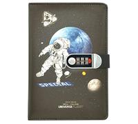 NectaRoy Diario di Viaggio in Pelle(Astronauta Spaziale), A5 Taccuino Vintage con Chiusura a Combinazione, Quaderno Scrittura con Passante per Penna&Tasca per Carte, Regalo di Compleanno, 210x145mm