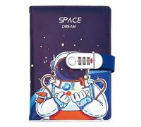 NectaRoy Diario Segreto con Codice, A5 Diario di Viaggio(Goffratura Astronauta Spaziale), Taccuino in Pelle Travel Journal Notebook per Scuola d'ufficio Studenti Regalo di Compleanno, 210x145mm