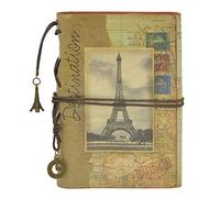 NectaRoy Stile Europeo Annata Retrò Notebook in pelle, Agenda Taccuino (Torre Eiffel)
