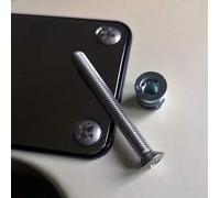 Nectite Viti per manico chitarra e inserti filettati - Acciaio Inossidabile - per Fender Stratocaster e Telecaster - M5 × 45 mm testa grande, set da 4 con attrezzo di montaggio