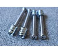 Nectite Viti per manico chitarra e inserti filettati - Cromo - per Fender Stratocaster e Telecaster - M4 × 40 mm per basso Fender-style, set da 4 con attrezzi per il montaggio